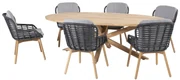 4 Seasons Outdoor Lugano tuinset teak met Prado tafel ovaal blad 240 x 115 cm * Sale *  Tuinset    houtkleur weerbestendig