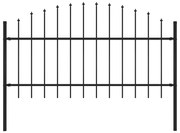 vidaXL Tuinhek met speren bovenkant (1-1,25)x1,7 m staal zwart