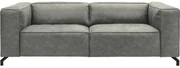 Goossens Bank Calvin grijs, micro leer, 3-zits, modern design