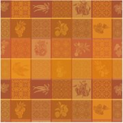 Rond katoenen tafelkleed Mille Tutti Frutti met acryllaag en jacquardweefsel