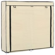 vidaXL Schoenenkast met hoes 115x28x110 cm stof crème