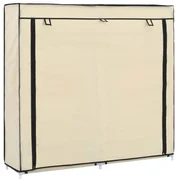 vidaXL Schoenenkast met hoes 115x28x110 cm stof crème