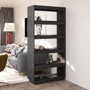 vidaXL Boekenkast/kamerscherm 80x35x167 cm massief grenenhout grijs