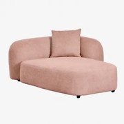 Chaise Longue Rechts Voor Modulaire Bank In Chenille Coco Stof Chenille Roze – Kwarts - Sklum