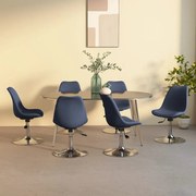 vidaXL Eetkamerstoelen draaibaar 6 st stof blauw