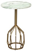 Dutchbone Salerno S Messing Bijzettafel Wit Marmer Small - 30 X 30cm.