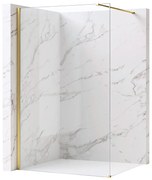 Walk-in douchewand Rea Flexi Transparent / Brush Gold 80