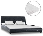 vidaXL Bed met matras kunstleer zwart 140x200 cm