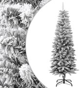 vidaXL Kunstkerstboom met sneeuw smal 150 cm PVC en PE