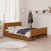 vidaXL Bedframe met 4 lades massief grenenhout honingbruin 140x200 cm