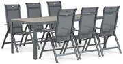 Tuinset 6 personen 200 cm Aluminium/textileen Grijs Hartman Alice/Solare