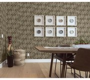 DUTCH WALLCOVERINGS Behang Galactic bruin en wit