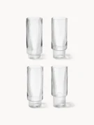 Mondgeblazen longdrinkglazen Ripple met groefreliëf, 4-delig