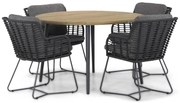 Tuinset Ronde Tuintafel 4 personen  Rope Grijs  4 Seasons Outdoor Fabrice/Montana