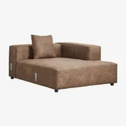 Rechter Chaise Longue Module Met Kussen Voor Modulaire Bank Bruna Bruin Koffie Suède - Sklum