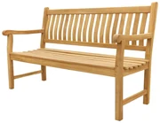 Teakhouten tuinbank Patrick - 150 cm. - Voorgevormde rugleuning