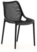 Dining tuinstoel | Forza  Ripi | Kunststof | Zwart | Stapelbaar | Kees Smit Tuinmeubelen