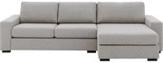 Goossens Hoekbank Lucca Met Chaise Longue grijs, stof, 2,5-zits, stijlvol landelijk met chaise longue rechts