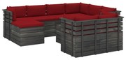 vidaXL 10-delige Loungeset met kussens pallet massief grenenhout