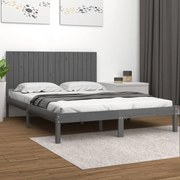 vidaXL Bedframe massief hout grijs 180x200 cm 6FT Super King