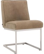 Goossens Excellent Eetkamerstoel Tom groen leer leuning, urban industrieel