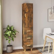 vidaXL Hoge kast 34,5x34x180 cm bewerkt hout gerookt eikenkleurig