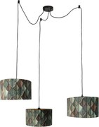 Hanglamp zwart met blad kap en gouden binnenkant 35cm - Cava