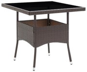 vidaXL Tuintafel poly rattan bruin