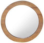 vidaXL Wandspiegel rond 60 cm teakhout