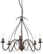 Eettafel / Eetkamer Klassieke kroonluchter roestbruin 5-lichts - Giuseppe Klassiek / Antiek, Landelijk / Rustiek E14 rond Binnenverlichting Lamp