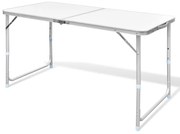 vidaXL Campingtafel inklapbaar en verstelbaar 120x60 cm aluminium