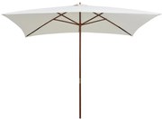 vidaXL Parasol met houten paal 200x300 cm crèmewit