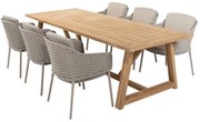 Noah Eros dining tuinset 260x100xH75 cm 7 delig teak latte 4 Seasons Outdoor