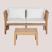 Filips 2-delige Modulaire Bankset Met Armleuningen En Salontafel Gardenia Wit - Sklum