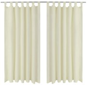 vidaXL Micro-Satijnen Gordijnen met Ringen 140 x 175 cm 2 stuks (Creme)