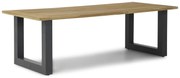 Dining Tuintafel rechthoekig antraciet 240 x 100 cm Aluminium/Teak Old teak greywash Talai