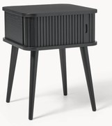 Houten nachtkastje Barbier met roldeur en gecanneleerde voorkant