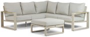Hoek loungeset 5 personen Aluminium/Polywood (teakfinish) Taupe  Lifestyle Garden Furniture Lezo