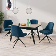 vidaXL Eetkamerstoelen 4 st fluweel blauw