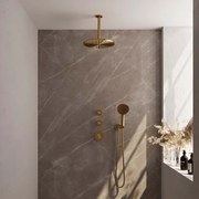 Brauer Gold Edition complete inbouw regendouche met 3 standen handdouche, plafondarm en hoofddouche 30cm set 12 messing geborsteld PVD