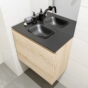 Mondiaz Olan 60cm toiletmeubel washed oak met wastafel urban midden geen kraangat