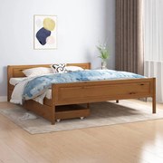 vidaXL Bedframe met 2 lades massief grenenhout honingbruin 160x200 cm