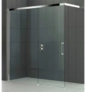 Novellini Rose PHB schuifdeur voor inloop met muursteun 117/120x200cm links mat chroom profiel en helder glas rosephb117s-1b