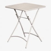 Janti Opvouwbare Vierkante Tuintafel 60x60 Cm Van Staal Tapioca Beige - Sklum