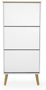 Tenzo Dot Eiken Schoenkast Wit - 57.5x24x128cm.
