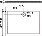 Sealskin Fusion SMC douchebak 120x90x4cm rechthoekig wit