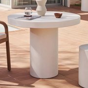 Kave Home Aiguablava Ronde Eettafel Wit Cement 90 Cm - 90 X 90cm.