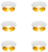 Set van 6 Moderne inbouwspot wit met gouden binnenkant - Insta GU10 Binnenverlichting Lamp