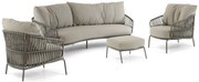 Stoel en Bank Loungeset 5 personen Aluminium/rope Taupe  4 Seasons Outdoor Capalbio
