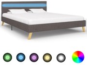 vidaXL Bedframe met LED stof lichtgrijs 120x200 cm